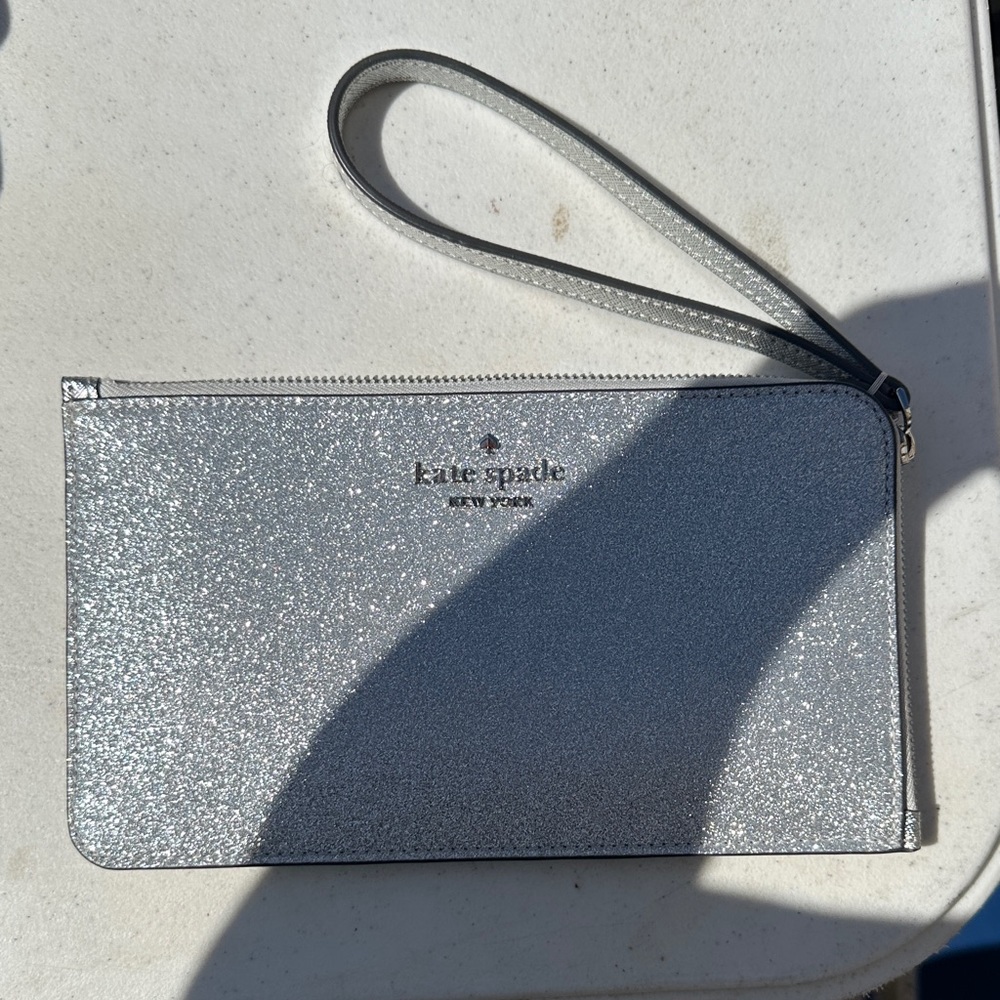 Kate Spade Sparkling Silver Wristlet